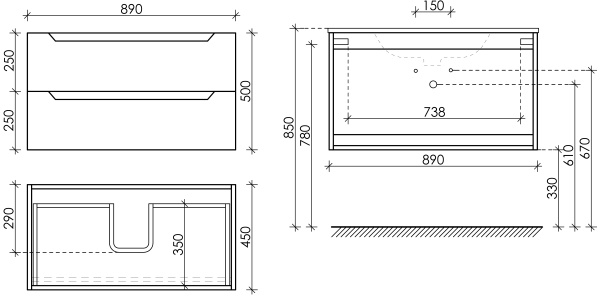 Тумба под раковину Sancos  Norma 2.0 NR2.090W белый глянец